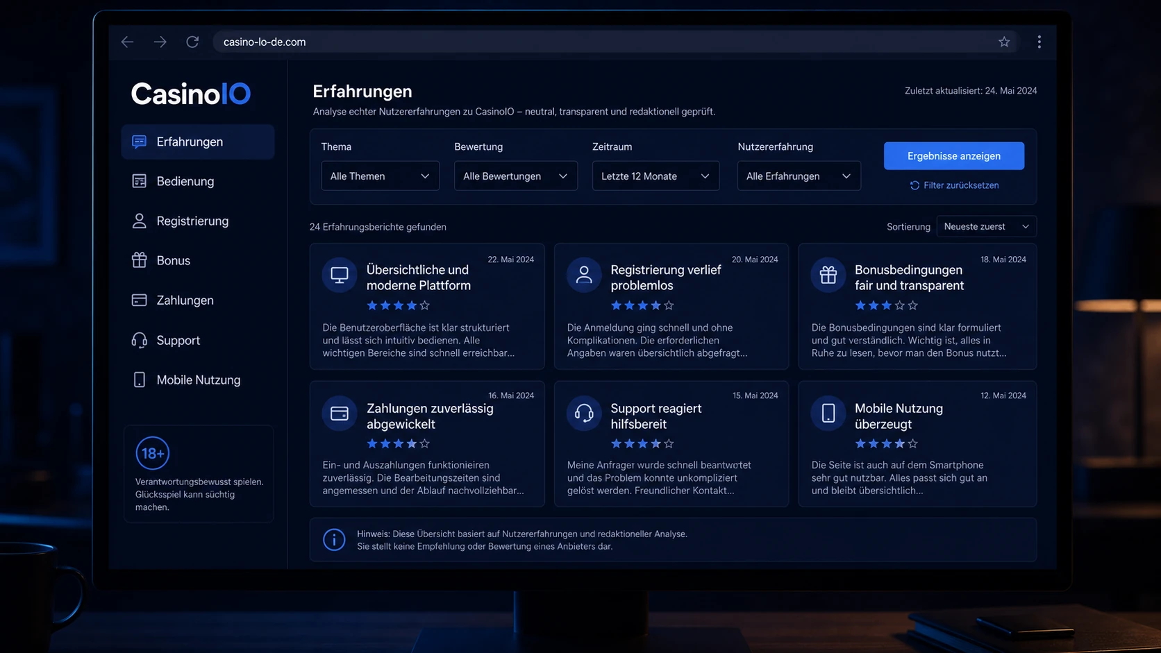 Erfahrungen und Reviews zu CasinolO