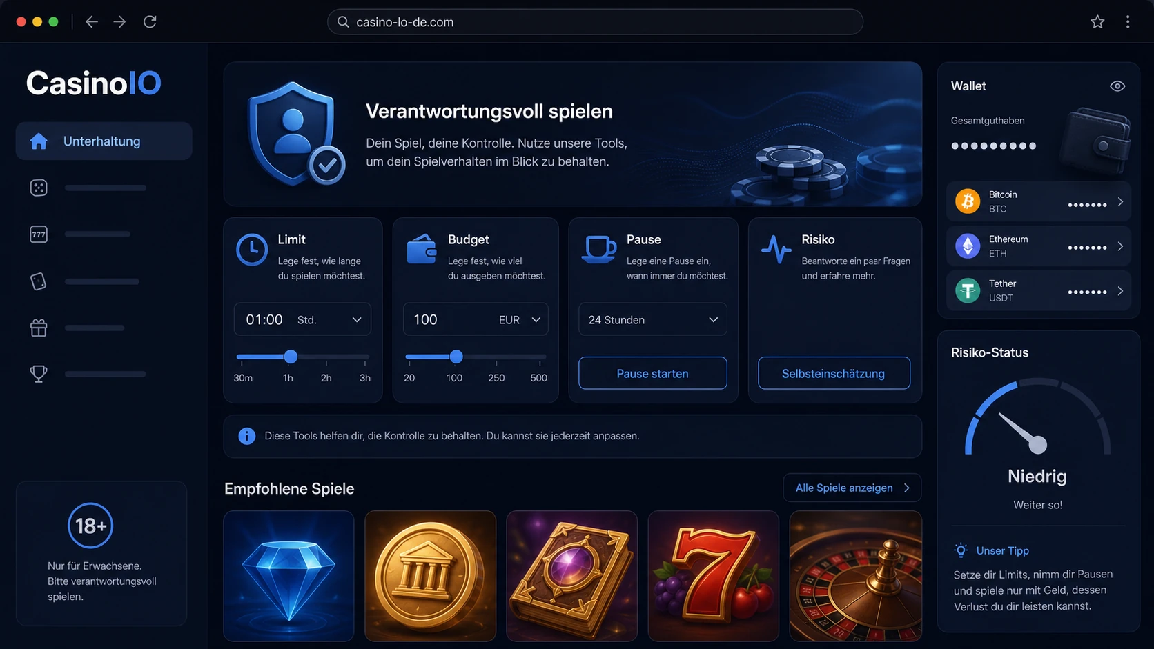 CasinolO spielen und verantwortungsvolle Nutzung